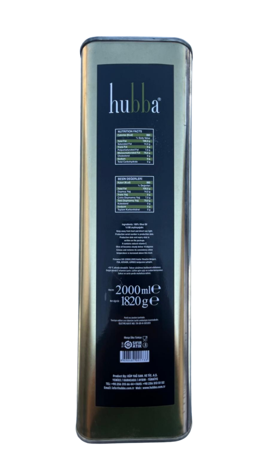 2 lt Teneke Yüksek Polifenol (+380) Naturel Sızma Zeytinyağı